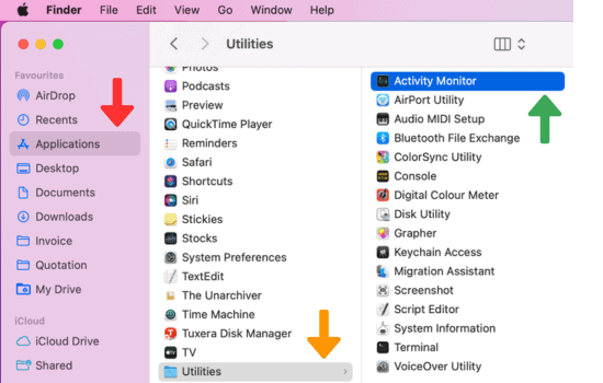 Where is Activity Monitor in macOS