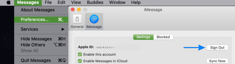 在 Mac上退出 iMessage。