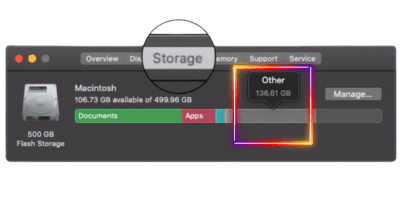 Mac Other Storage under Storage Tab