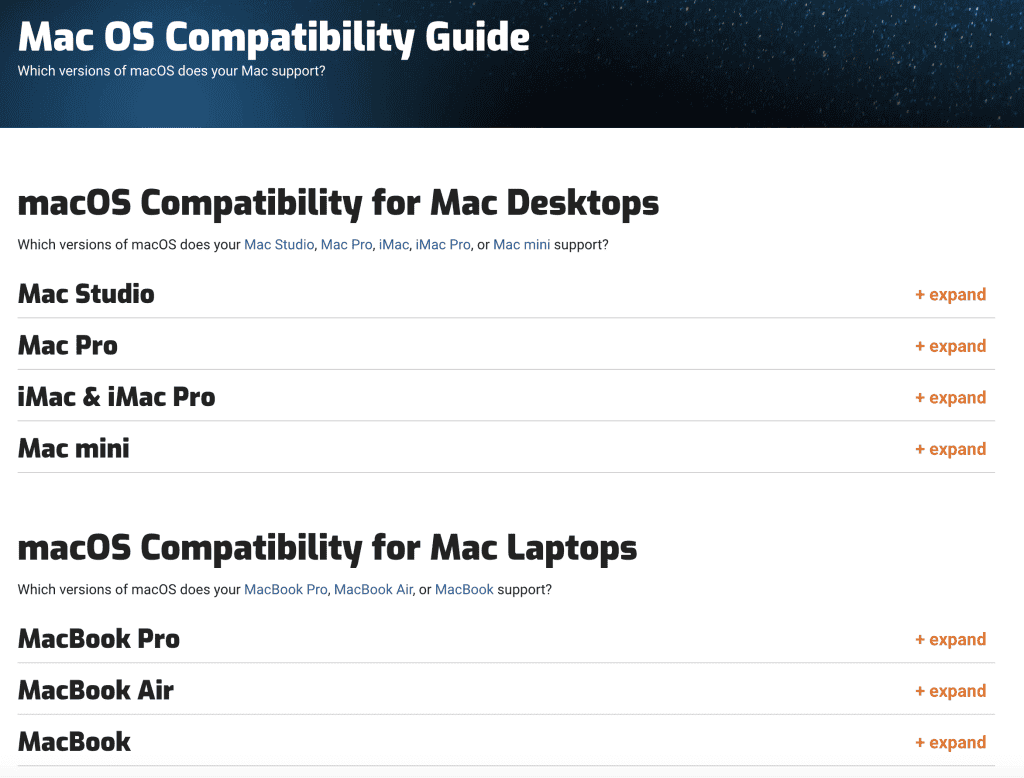 macOS Compebility Guide