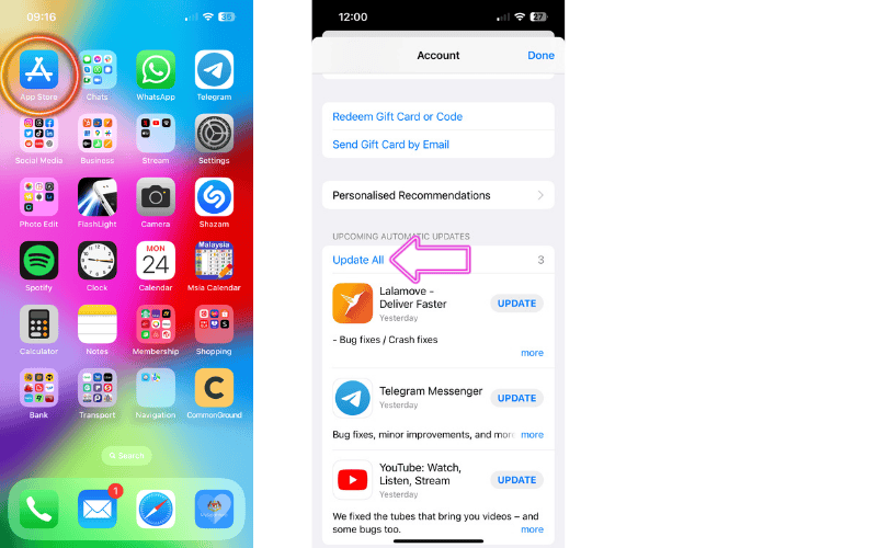 将 iPhone 备份至 iCloud 之前，请先更新 App Store 上的应用程序。