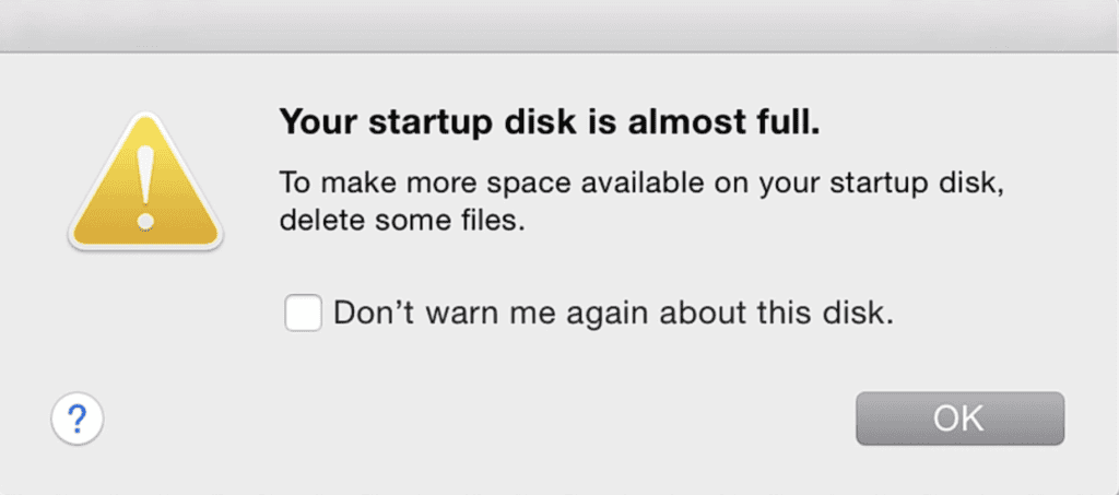 Mac 启动磁盘快要满了