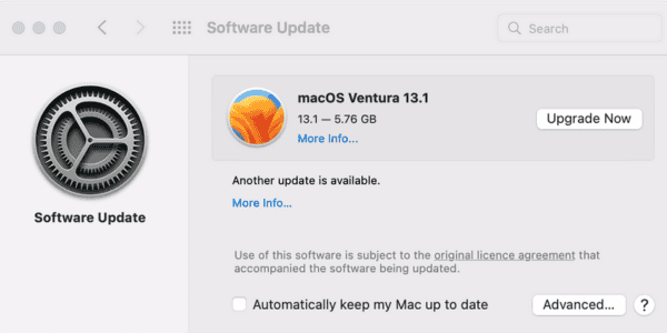 macOS 中的软件更新