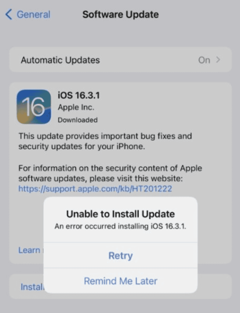 iOS 更新错误