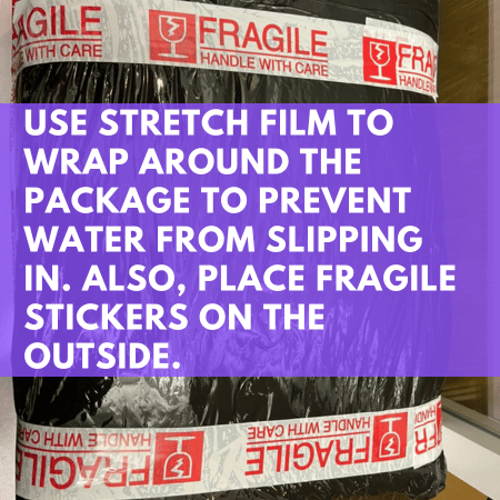 Box wrap with stretch film