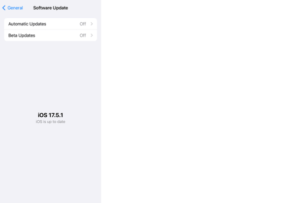 Settings on iPhone
